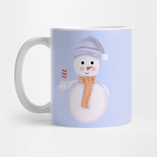 Christmas Snowman with Scarf,Beanie and Marshmallow. Mug